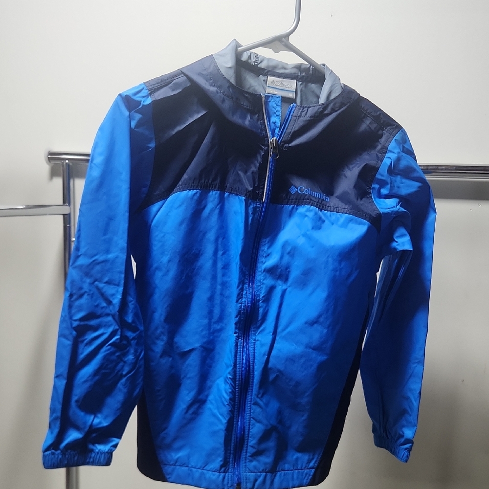 Boys Columbia Royal and Navy Blue Hooded Windbreaker